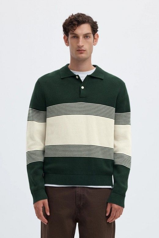 Selected Polo Dane de Malha �s Riscas de Homem