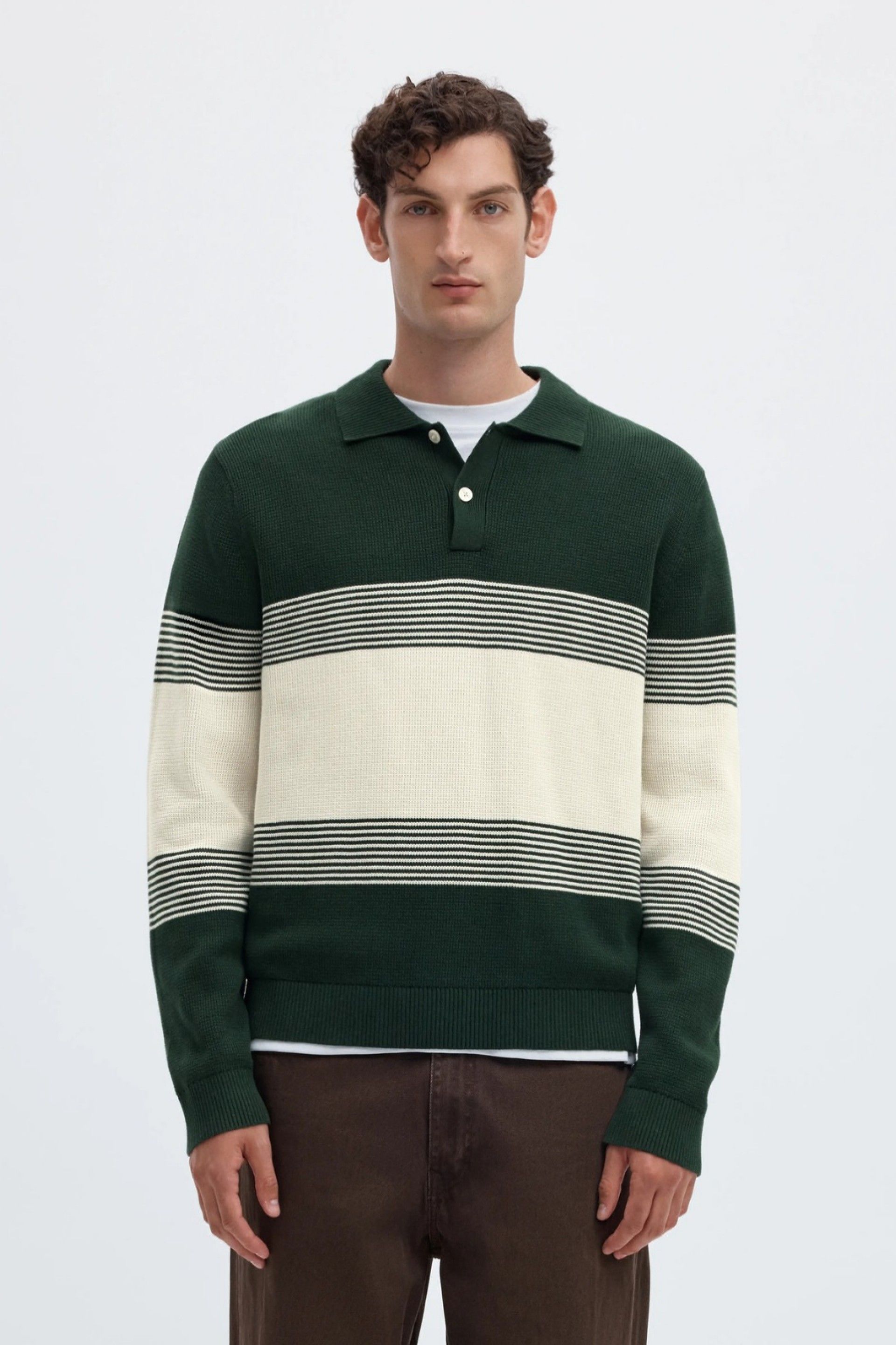 Selected Polo Dane de Malha às Riscas de Homem