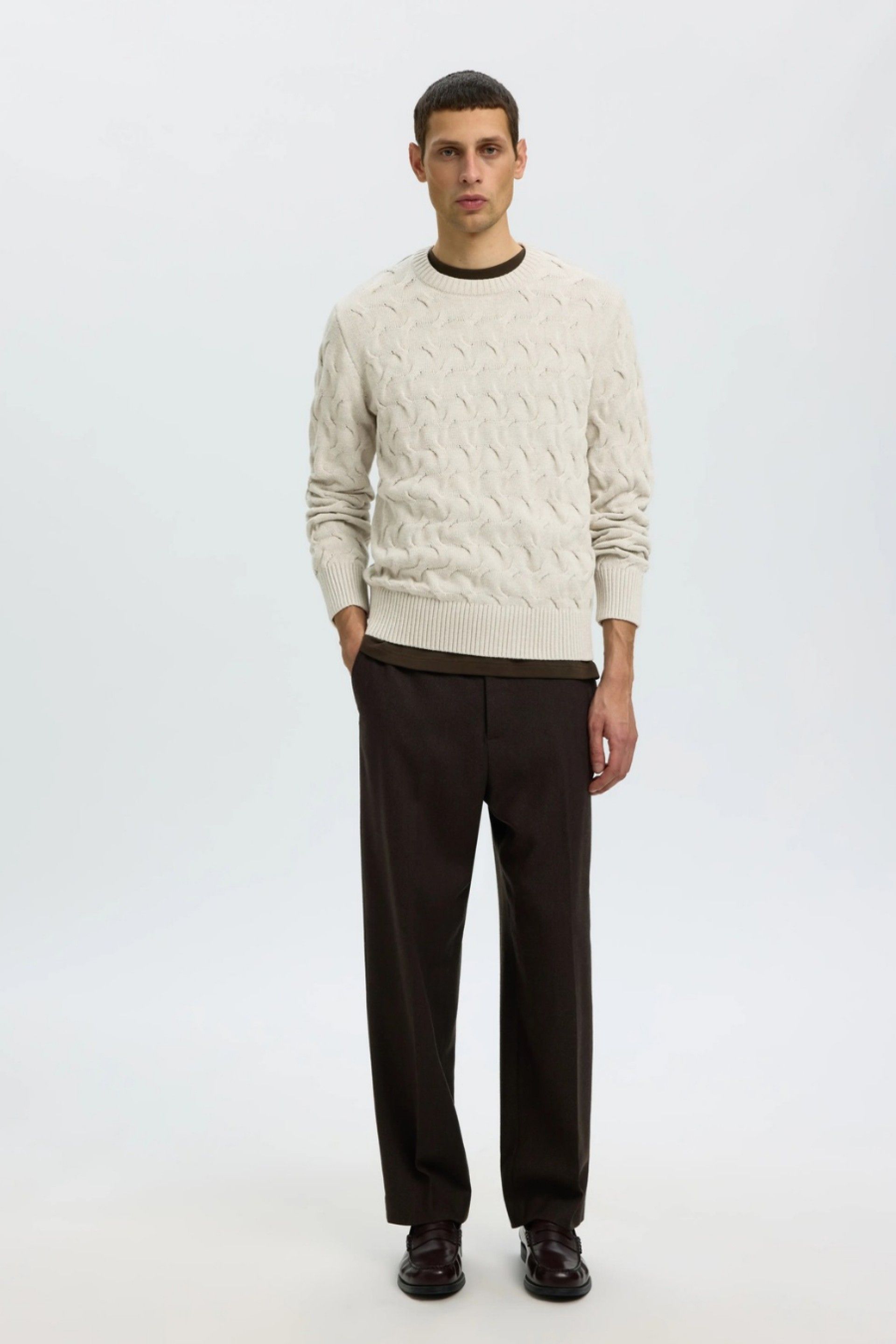 Selected Camisola Carlos de Torcidos em Algodão de Homem