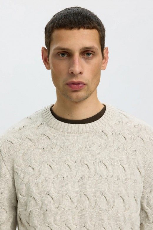 Selected Camisola Carlos de Torcidos em Algodão de Homem Selected Camisola Carlos de Torcidos em Algodão de Homem