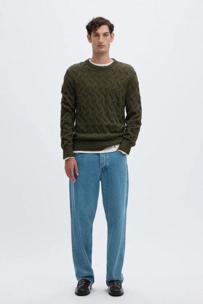 Selected Camisola Carlos de Torcidos em Algodão de Homem Selected Camisola Carlos de Torcidos em Algodão de Homem