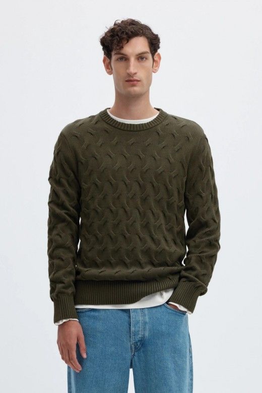 Selected Camisola Carlos de Torcidos em Algodão de Homem Selected Camisola Carlos de Torcidos em Algodão de Homem