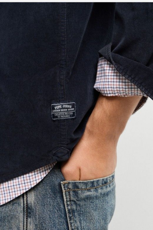 Pepe Jeans Camisa de Bombazina de Corte Regular de Homem Pepe Jeans Camisa de Bombazina de Corte Regular de Homem