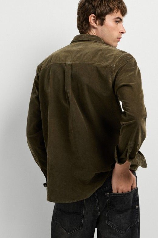 Pepe Jeans Camisa de Bombazina de Corte Regular de Homem Pepe Jeans Camisa de Bombazina de Corte Regular de Homem