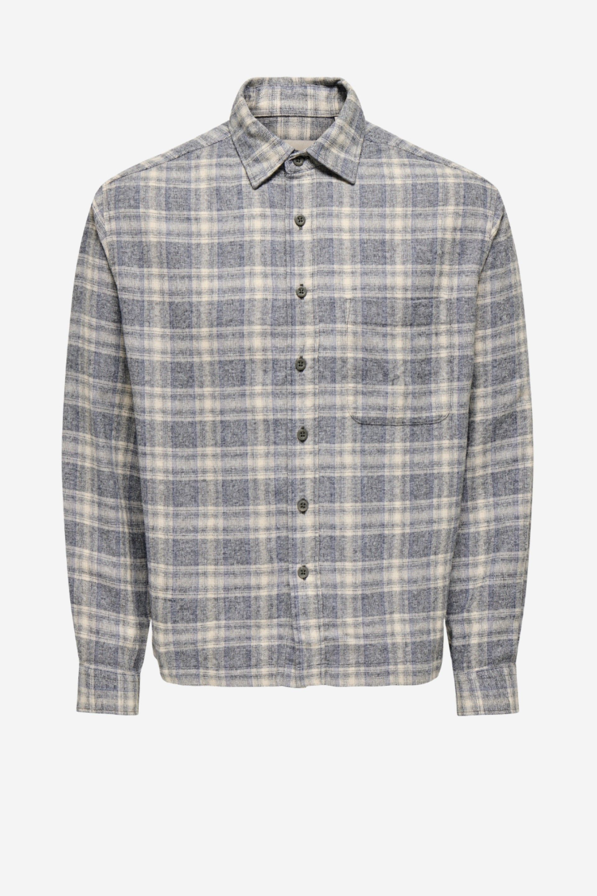 Only & Sons Camisa ONSELIO aos Quadrados de Corte Descontraído de Homem
