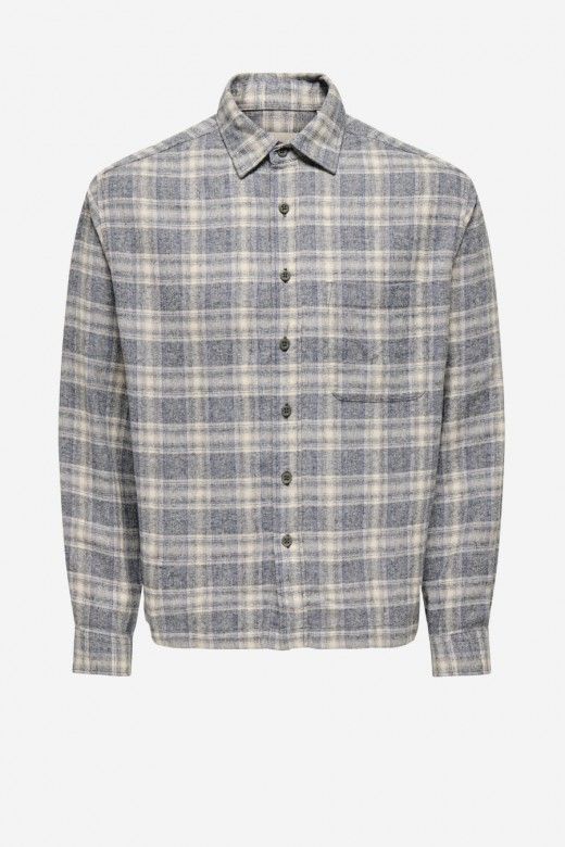 Only & Sons Camisa ONSELIO aos Quadrados de Corte Descontraído de Homem Only & Sons Camisa ONSELIO aos Quadrados de Corte Descontraído de Homem