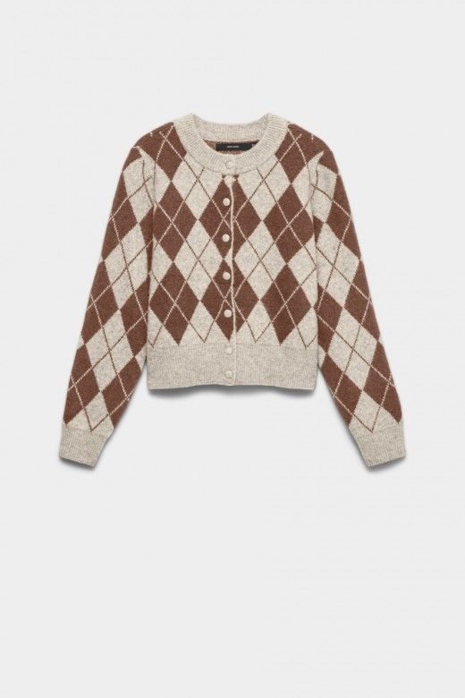 Vero Moda Casaco de Malha Halo com Losangos de Mulher Vero Moda Casaco de Malha Halo com Losangos de Mulher
