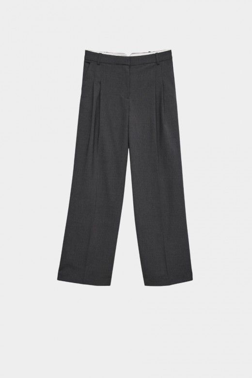 Vero Moda Calças Demia de Perna Larga com Pregas de Mulher Vero Moda Calças Demia de Perna Larga com Pregas de Mulher