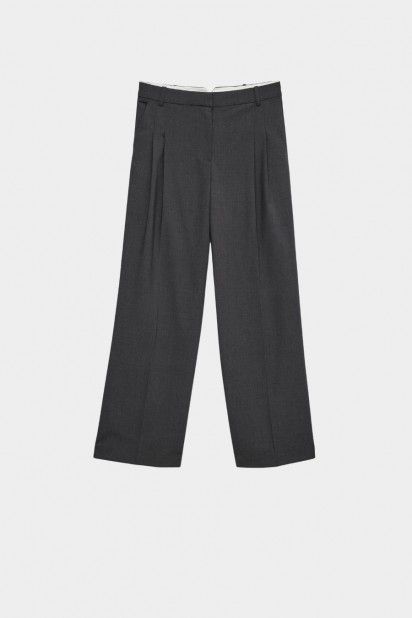Vero Moda Calças Demia de Perna Larga com Pregas de Mulher Vero Moda Calças Demia de Perna Larga com Pregas de Mulher
