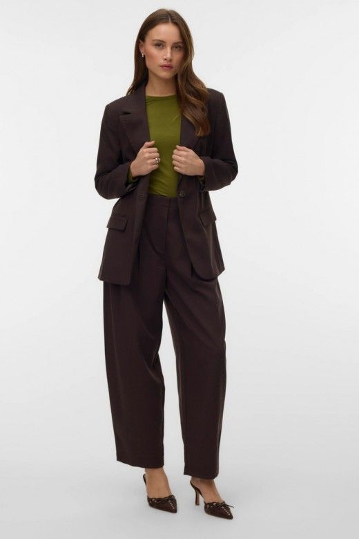 Vero Moda Calças Felu com Pregas de Mulher Vero Moda Calças Felu com Pregas de Mulher