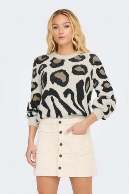 JDY Camisola Lorraine com Padr�o Animal de Mulher