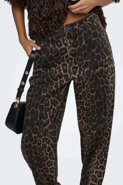 JDY Calças Bay com Padrão Leopardo de Mulher JDY Calças Bay com Padrão Leopardo de Mulher