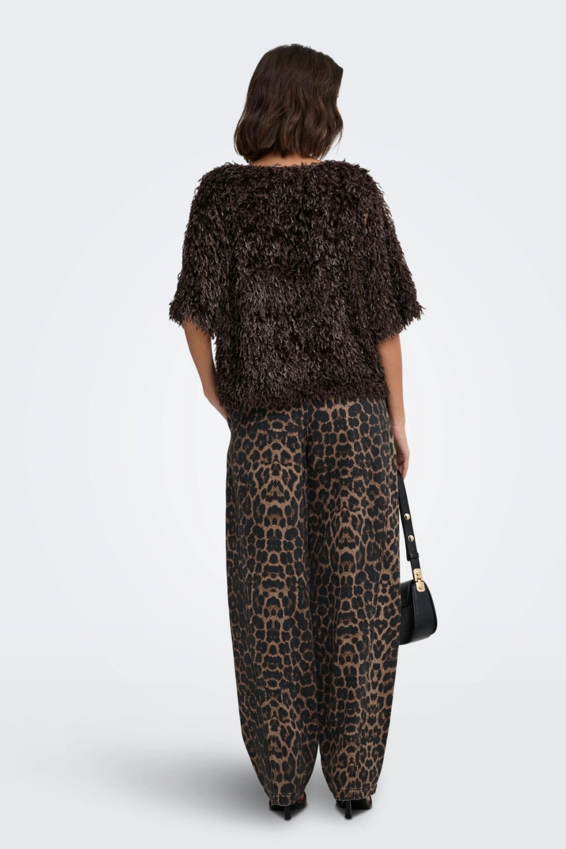 JDY Calças Bay com Padrão Leopardo de Mulher