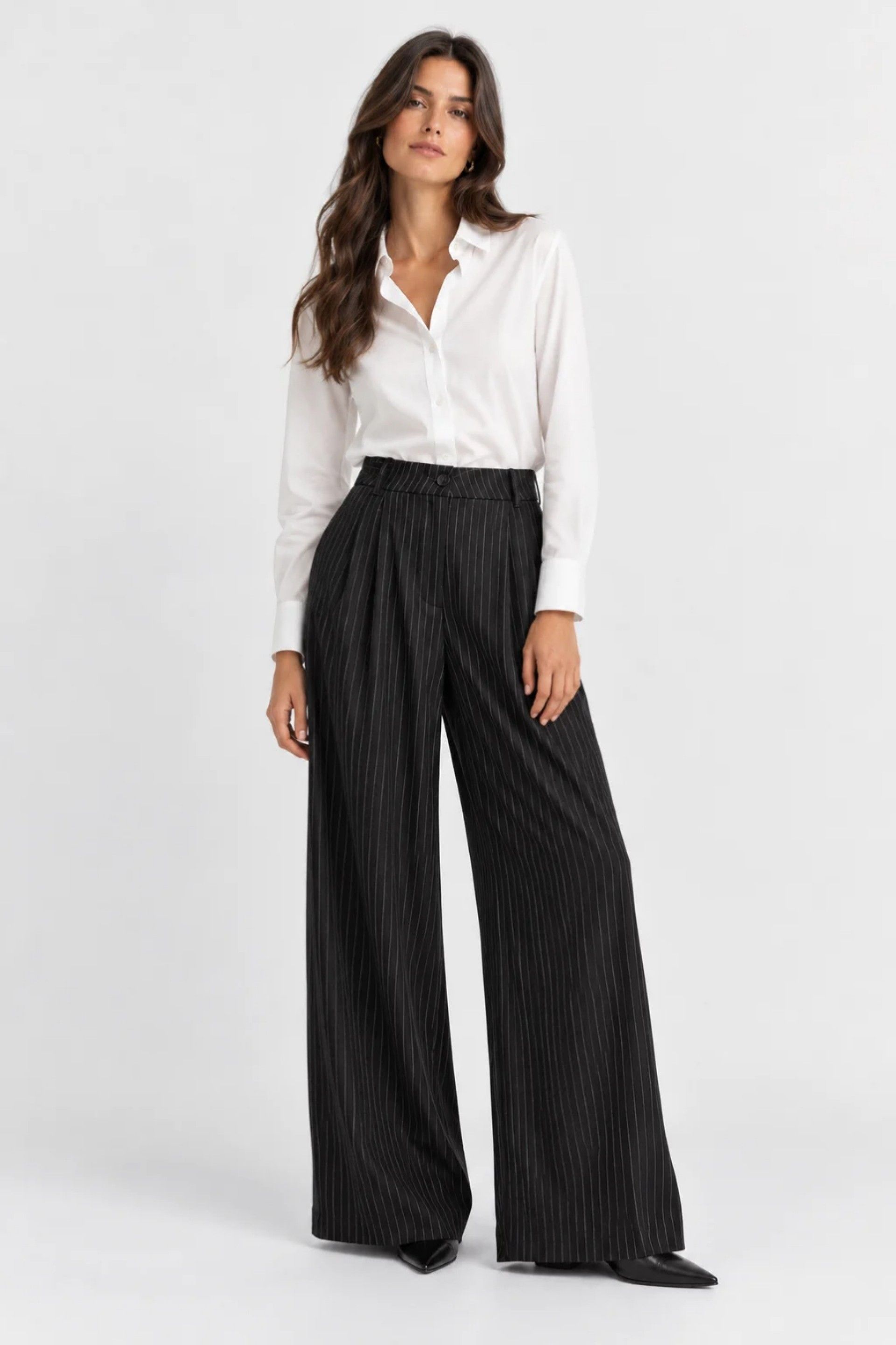 Vero Moda Calças Stella de Risca Fina de Mulher