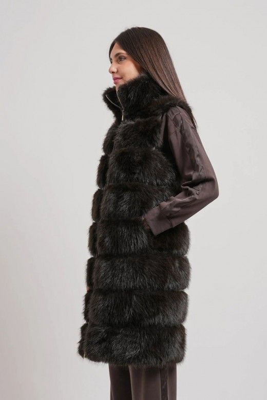 Yes Zee Colete Longo de Pelo Sintético de Mulher Yes Zee Colete Longo de Pelo Sintético de Mulher