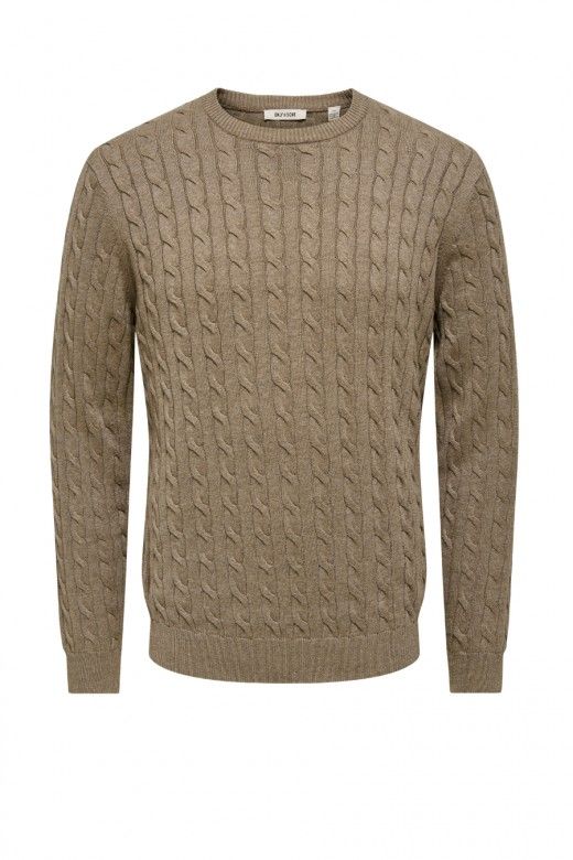 ONLY & SONS Camisola Loui de Malha com Tran�as de Homem