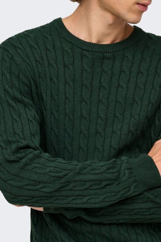 ONLY & SONS Camisola Loui de Malha com Tranças de Homem ONLY & SONS Camisola Loui de Malha com Tranças de Homem
