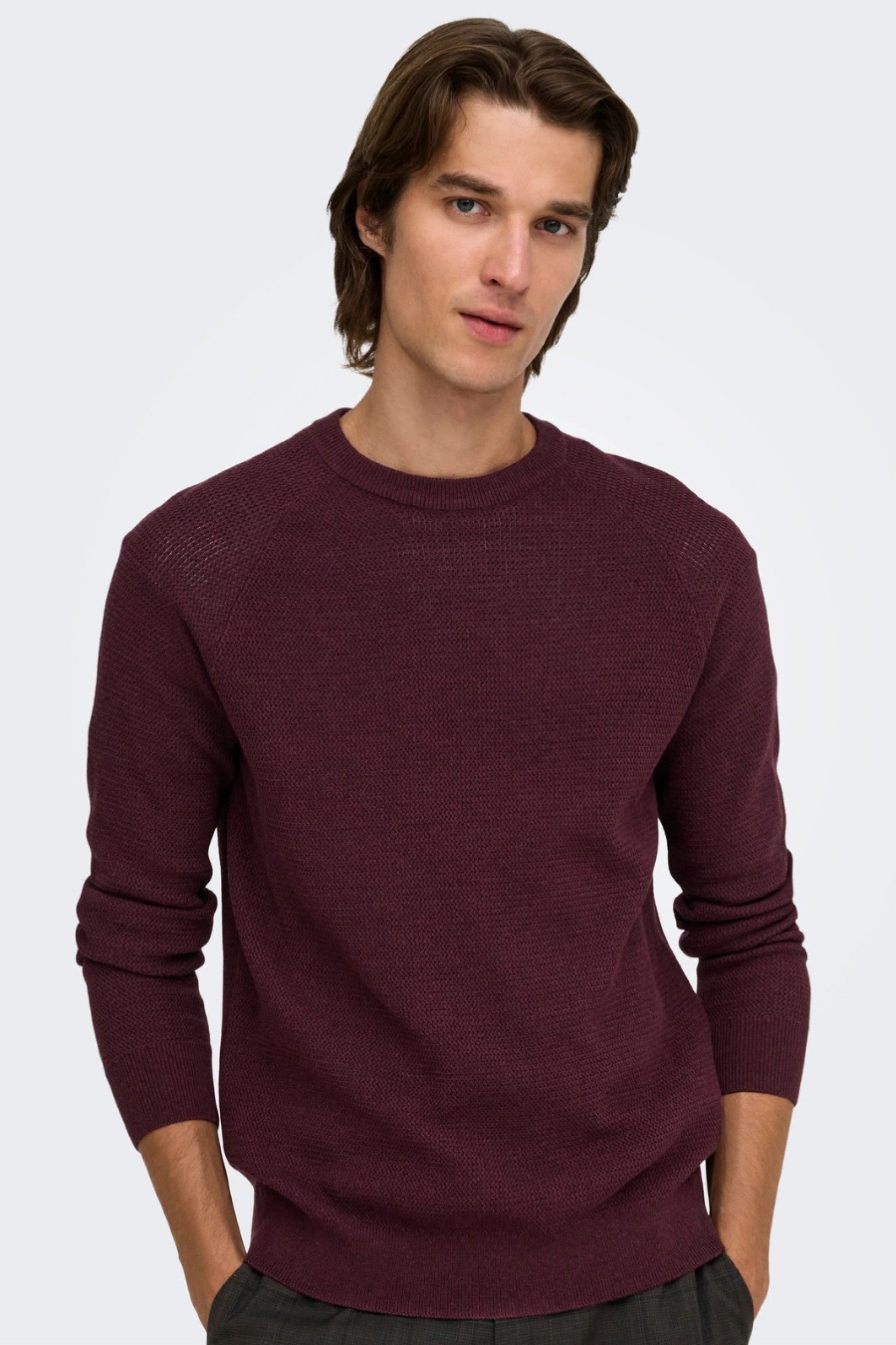 ONLY & SONS Camisola Hay de Malha Texturada de Homem