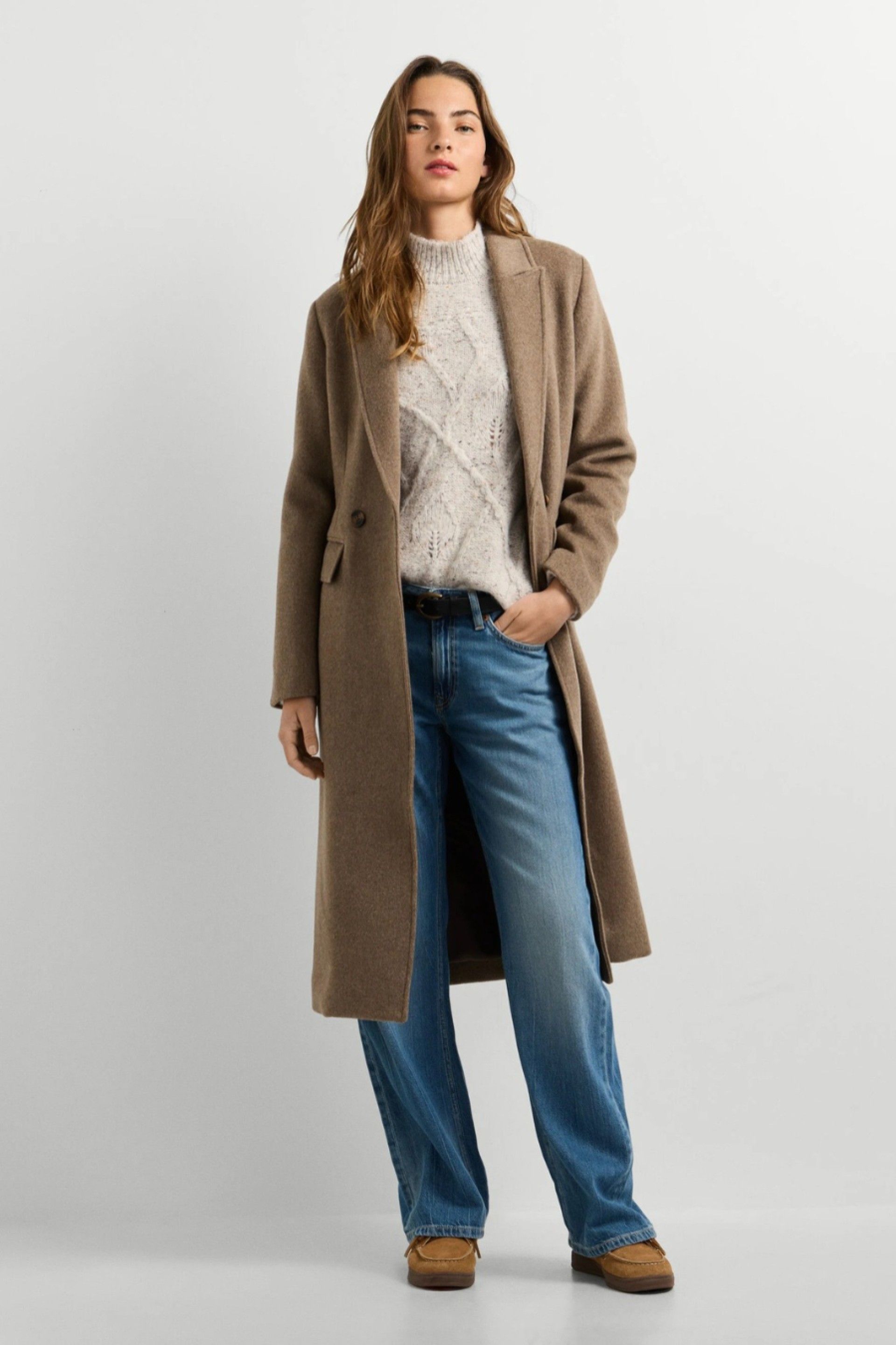 Pepe Jeans Casaco Lisa Comprido Cruzado de Mulher