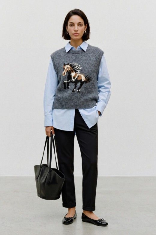 Vero Moda Colete Arianna de Malha com Cavalo de Mulher Vero Moda Colete Arianna de Malha com Cavalo de Mulher