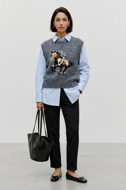 Vero Moda Colete Arianna de Malha com Cavalo de Mulher