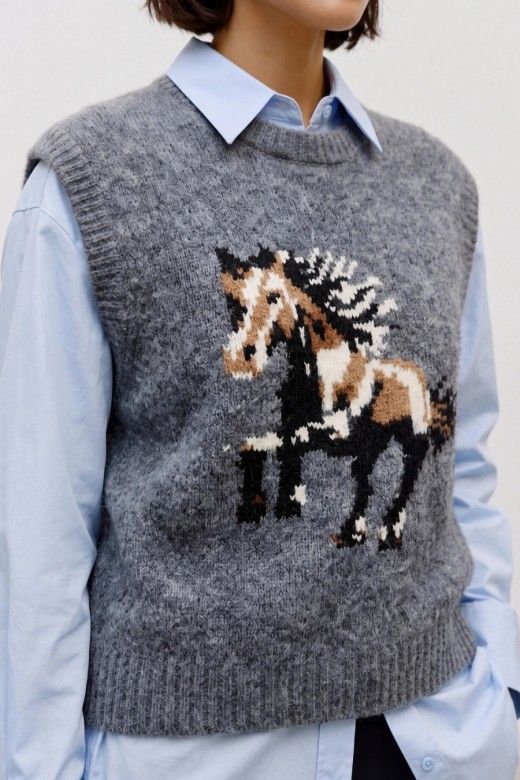 Vero Moda Colete Arianna de Malha com Cavalo de Mulher Vero Moda Colete Arianna de Malha com Cavalo de Mulher