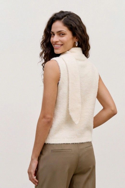 Vero Moda Camisola Venezia sem Mangas com Gola de La�o de Mulher