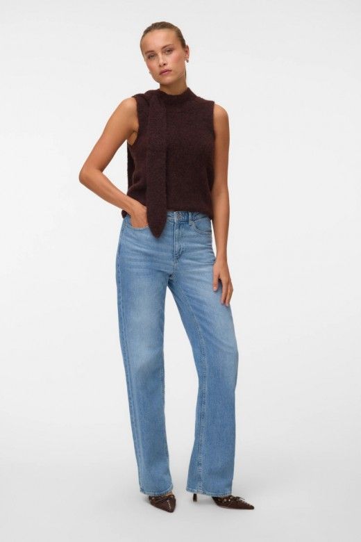 Vero Moda Camisola Venezia sem Mangas com Gola de La�o de Mulher