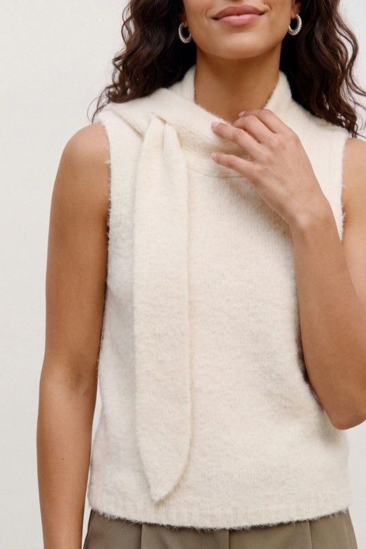 Vero Moda Camisola Venezia sem Mangas com Gola de La�o de Mulher