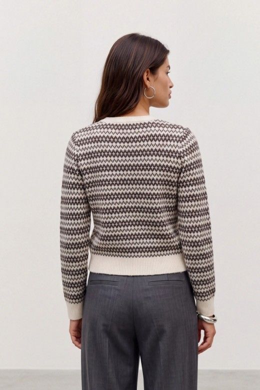 Vero Moda Casaco Birch de Malha com Padrão Geométrico de Mulher Vero Moda Casaco Birch de Malha com Padrão Geométrico de Mulher