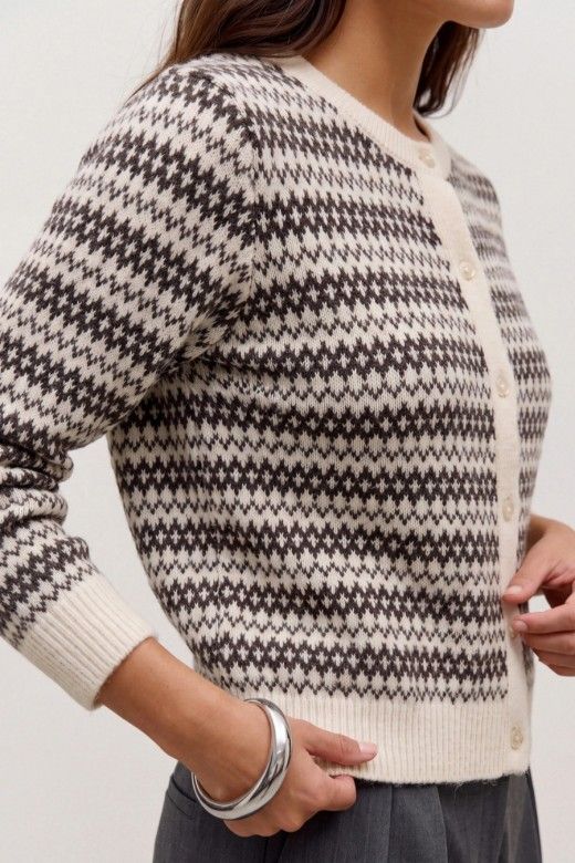 Vero Moda Casaco Birch de Malha com Padrão Geométrico de Mulher Vero Moda Casaco Birch de Malha com Padrão Geométrico de Mulher