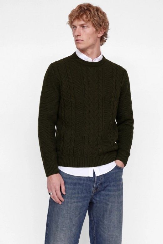 Jack & Jones Camisola James de Malha Entrançada de Homem Jack & Jones Camisola James de Malha Entrançada de Homem