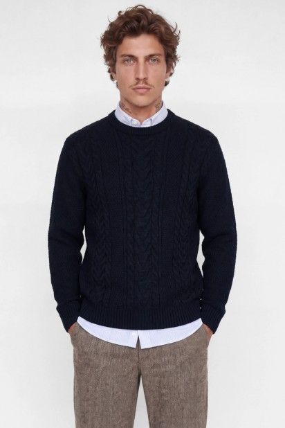 Jack & Jones Camisola James de Malha Entrançada de Homem Jack & Jones Camisola James de Malha Entrançada de Homem