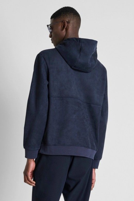 Antony Morato Sweatshirt com Capuz e Efeito Camurça de Homem Antony Morato Sweatshirt com Capuz e Efeito Camurça de Homem