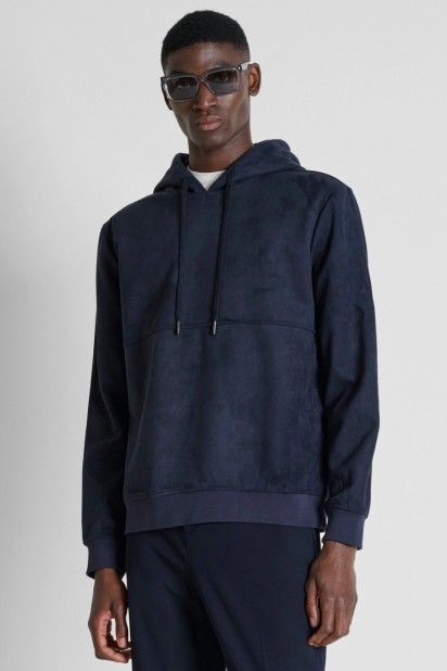 Antony Morato Sweatshirt com Capuz e Efeito Camurça de Homem Antony Morato Sweatshirt com Capuz e Efeito Camurça de Homem