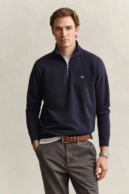 GANT Sweatshirt Shield com Meio Fecho de Homem GANT Sweatshirt Shield com Meio Fecho de Homem