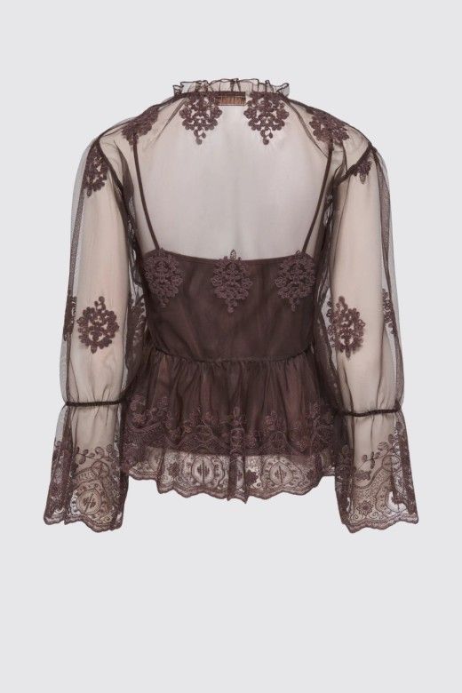 ONLY Blusa ONLCAMY em Tule Bordado de Mulher ONLY Blusa ONLCAMY em Tule Bordado de Mulher