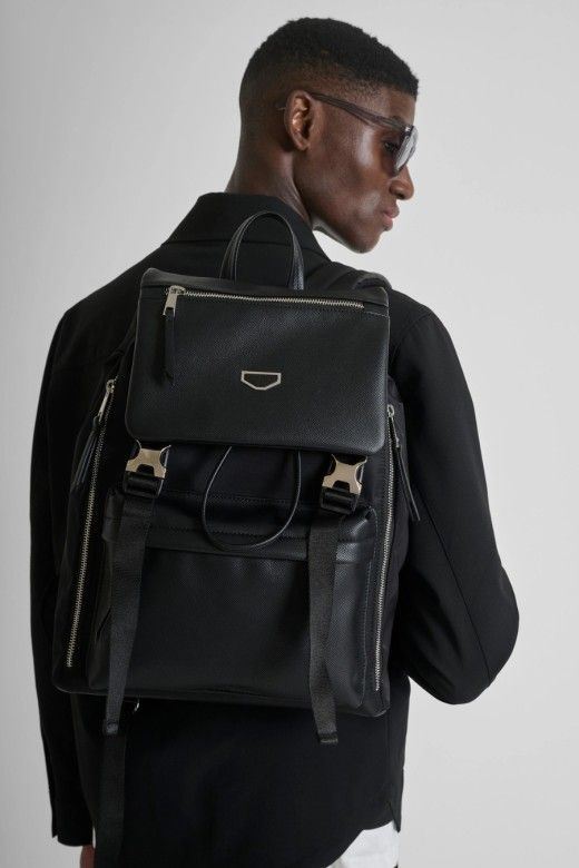 Antony Morato Mochila em Nylon e Pele Sintética de Homem Antony Morato Mochila em Nylon e Pele Sintética de Homem