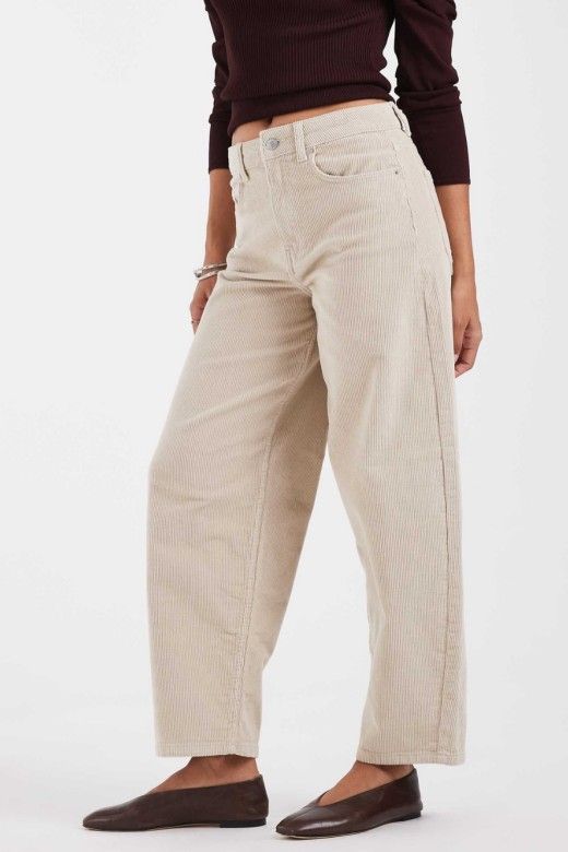 Vero Moda Cal�as Billie Barrel em Bombazina de Mulher