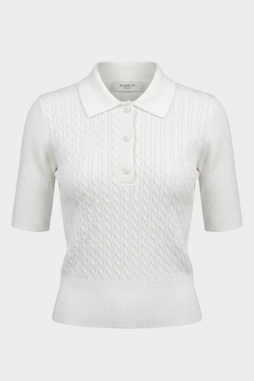 Markup Polo de Malha com Tranças de Mulher Markup Polo de Malha com Tranças de Mulher