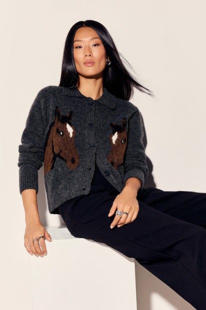 Vero Moda Casaco de Malha Cavallo com Cavalos de Mulher
