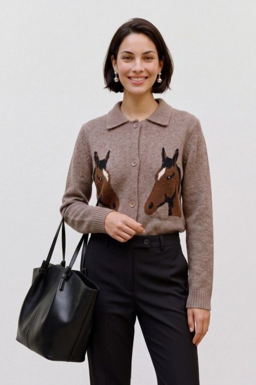 Vero Moda Casaco de Malha Cavallo com Cavalos de Mulher Vero Moda Casaco de Malha Cavallo com Cavalos de Mulher