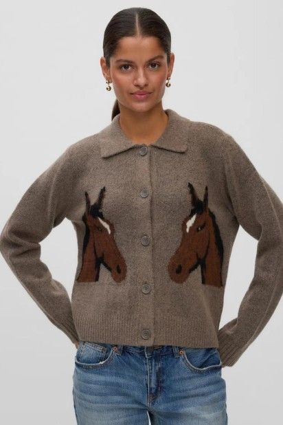 Vero Moda Casaco de Malha Cavallo com Cavalos de Mulher Vero Moda Casaco de Malha Cavallo com Cavalos de Mulher