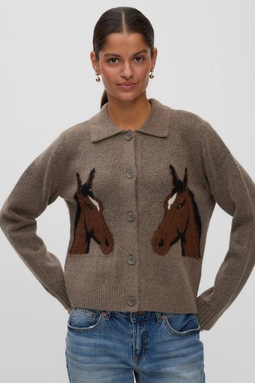 Vero Moda Casaco de Malha Cavallo com Cavalos de Mulher Vero Moda Casaco de Malha Cavallo com Cavalos de Mulher